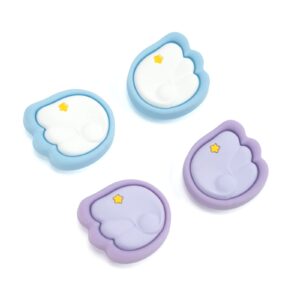 geekshare cute silicone joycon thumb grip caps, joystick cover compatible with nintendo switch/oled/switch lite,4pcs - little wings