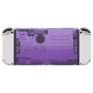 eXtremeRate Clear Atomic Purple Console Back Plate DIY Replacement Housing Shell Case with Kickstand for Nintendo Switch OLED – Covnsole and Joycon NOT Included