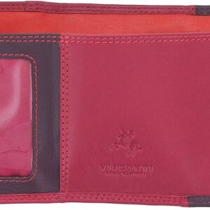 VISCONTI Rainbow Collection Small Leather Purse RFID and Tap and Go RB126 (Plum Multi)