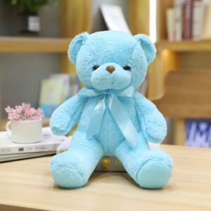 VYUSIT Teddy Bear Stuffed Animals, 13.4 inch Soft Cuddly Stuffed Plush Teddy Bear Blue Cute Plush Toys for Birthday Christmas New Year Valentine’s Day Wedding Party