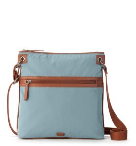 the sak esperato flat crossbody in recycled nylon, denim