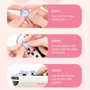 GeekShare Cute Silicone Joycon Thumb Grip Caps, Joystick Cover Compatible with Nintendo Switch/OLED/Switch Lite,4PCS - Little Wings