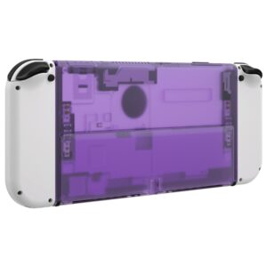 eXtremeRate Clear Atomic Purple Console Back Plate DIY Replacement Housing Shell Case with Kickstand for Nintendo Switch OLED – Covnsole and Joycon NOT Included