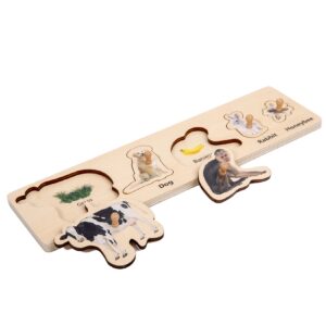 Adena Montessori AInteractive Animal Puzzle Set: Discover The World of Animals and Their Diets PuzzleToys for 2 Years Old Toddler Infant