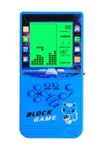 hlf new large screen brick game console green backlight built-in 23 multi-mode block games classic nostalgia puzzle speed and difficulty can be adjusted suitable as a gift for kids (blue)