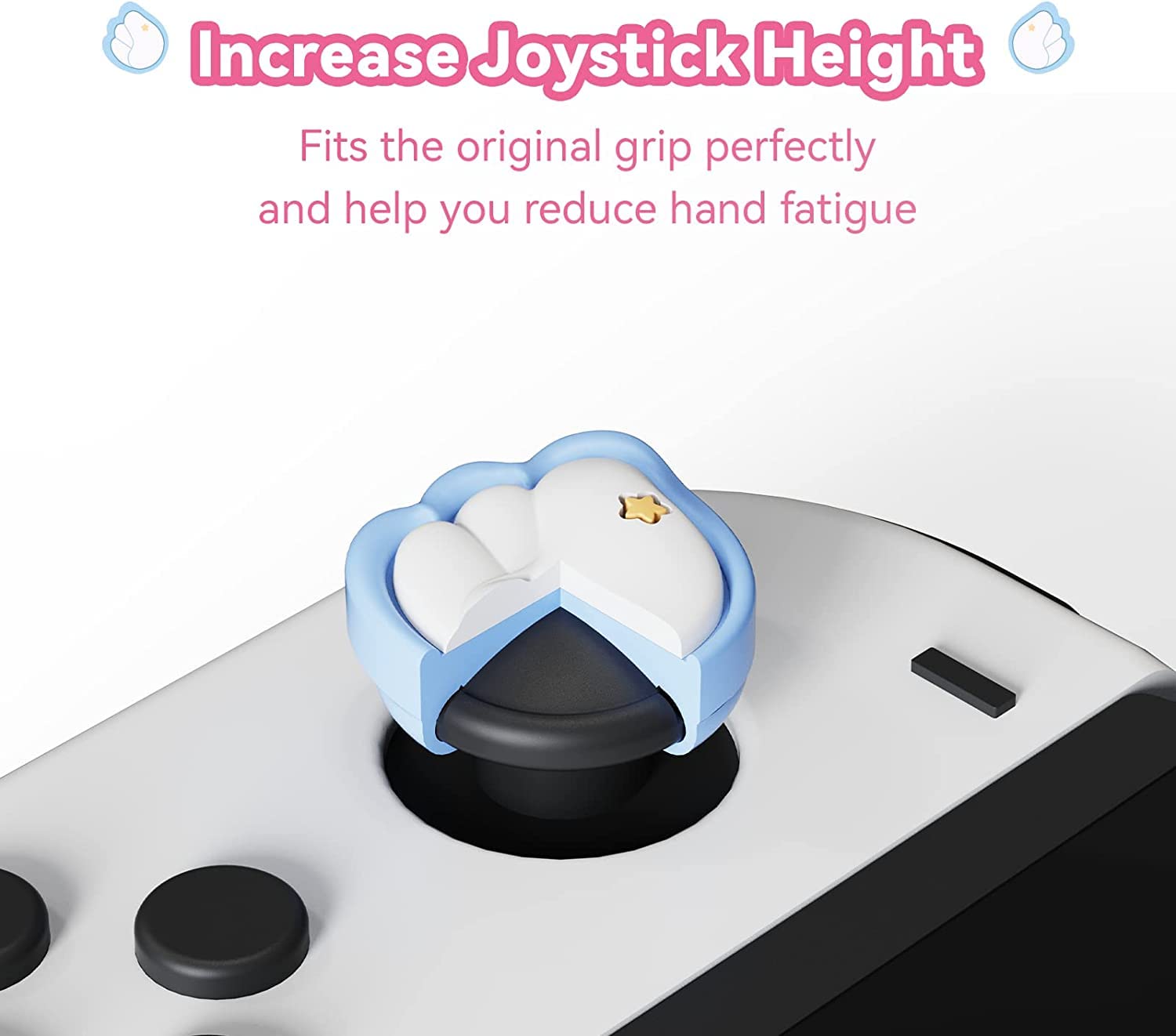 GeekShare Cute Silicone Joycon Thumb Grip Caps, Joystick Cover Compatible with Nintendo Switch/OLED/Switch Lite,4PCS - Little Wings