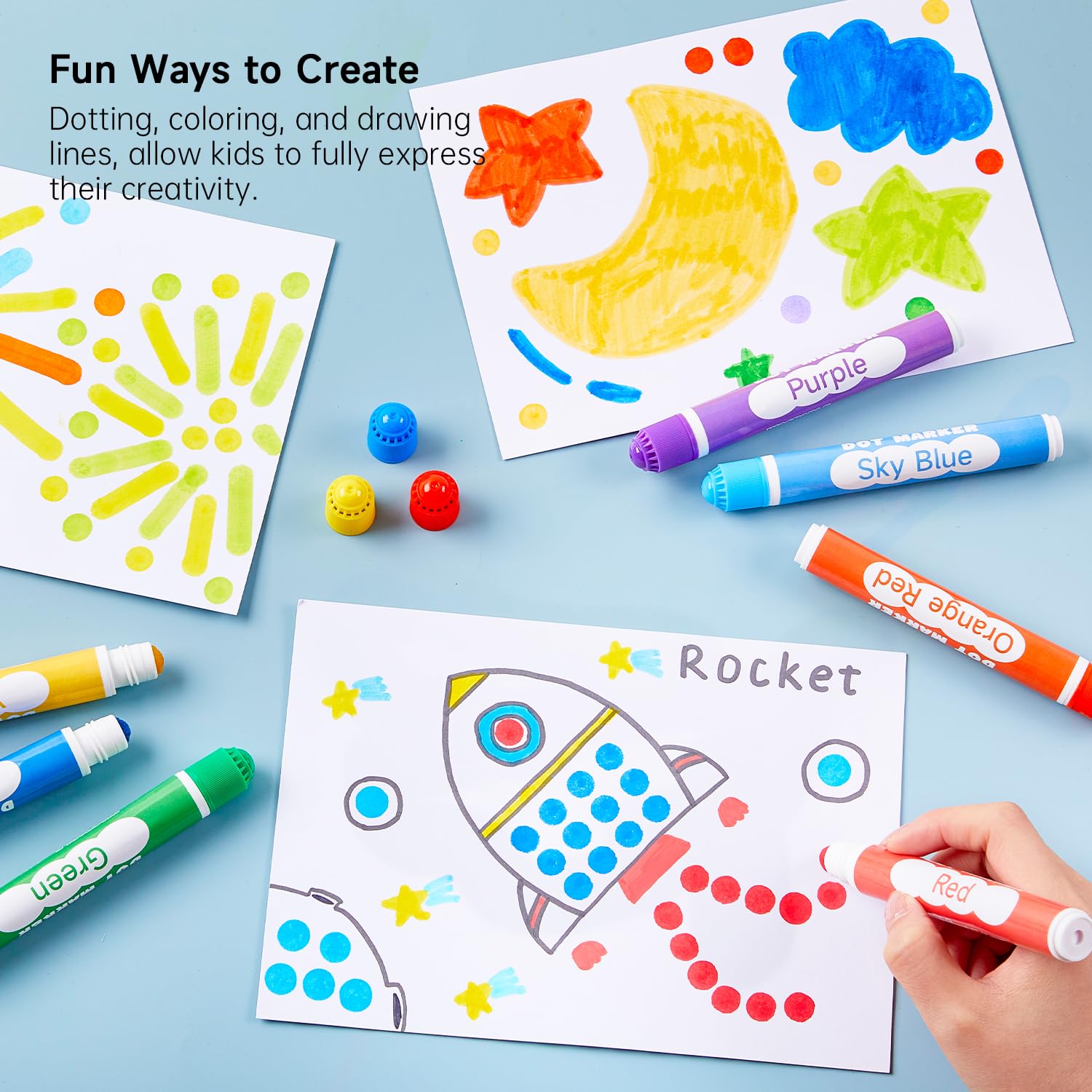 Shuttle Art Washable Dot Markers 26 Colors with Free Activity Book, Fun Art Supplies for Kids Toddlers and Preschoolers, Non Toxic Water-Based Paint Daubers, Dot Art Markers