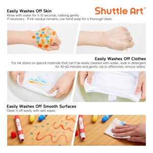 Shuttle Art Washable Dot Markers 26 Colors with Free Activity Book, Fun Art Supplies for Kids Toddlers and Preschoolers, Non Toxic Water-Based Paint Daubers, Dot Art Markers