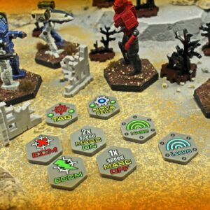 LITKO Mecha Electronic Warfare Tokens | Full Color Tokens | Compatible with BattleTech, Battleforce, Alpha Strike (Electronic Warfare Token Set)