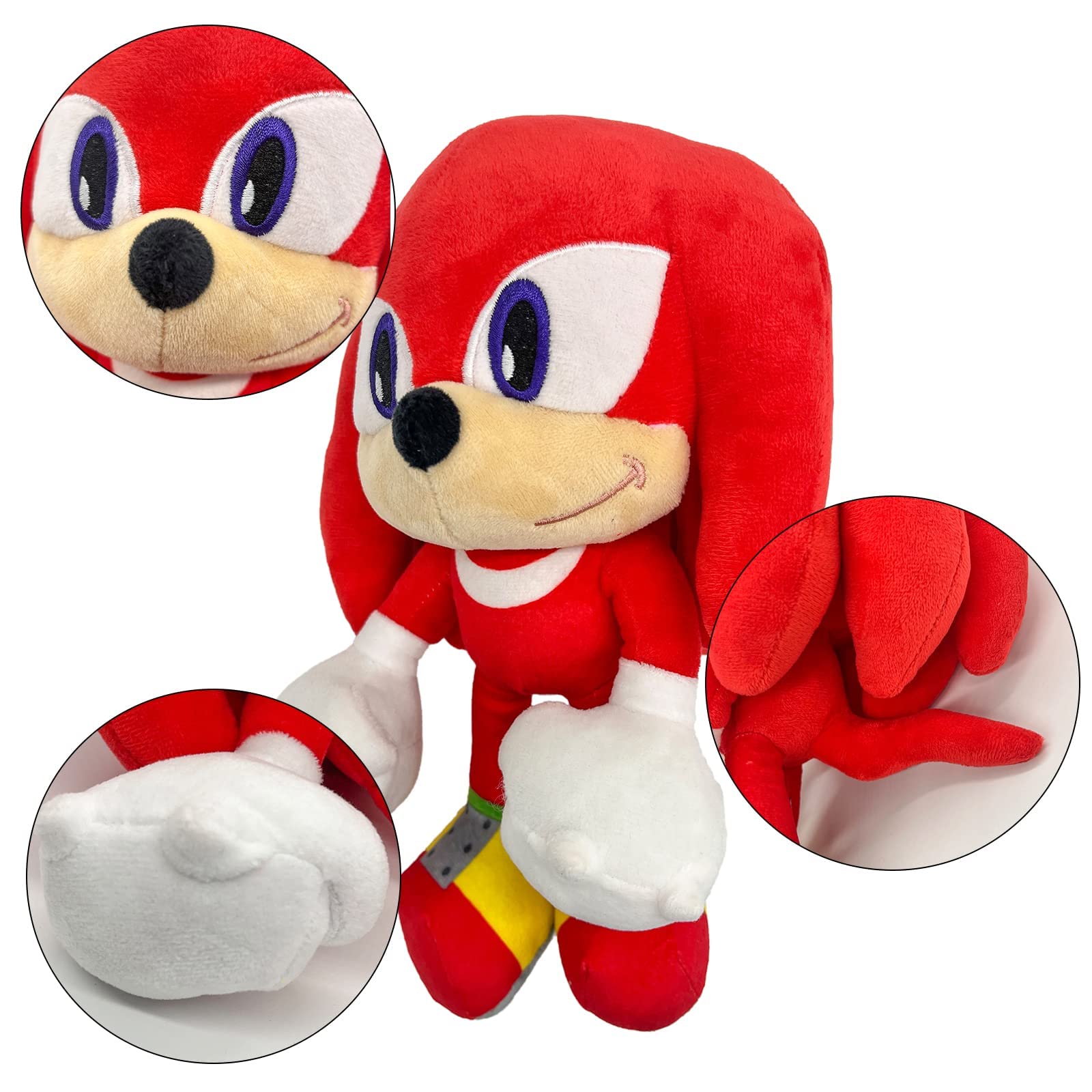 Moptrek hes Sonic 2 Plush Toy The Hedgehog Movie Sonic Plush Toys Knuckles Shadow Tails Plush Doll Toys Gifts for Boys and Girls (Knuckles)