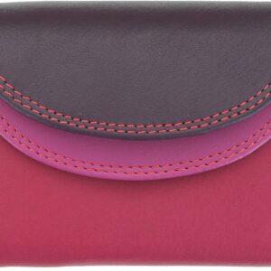 VISCONTI Rainbow Collection Small Leather Purse RFID and Tap and Go RB126 (Plum Multi)