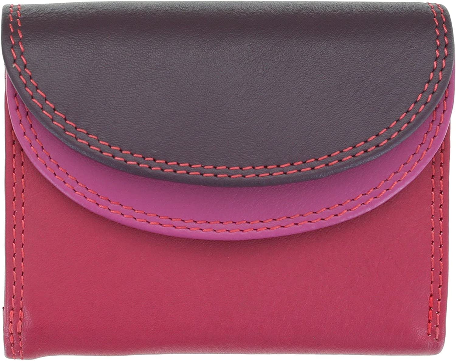 VISCONTI Rainbow Collection Small Leather Purse RFID and Tap and Go RB126 (Plum Multi)