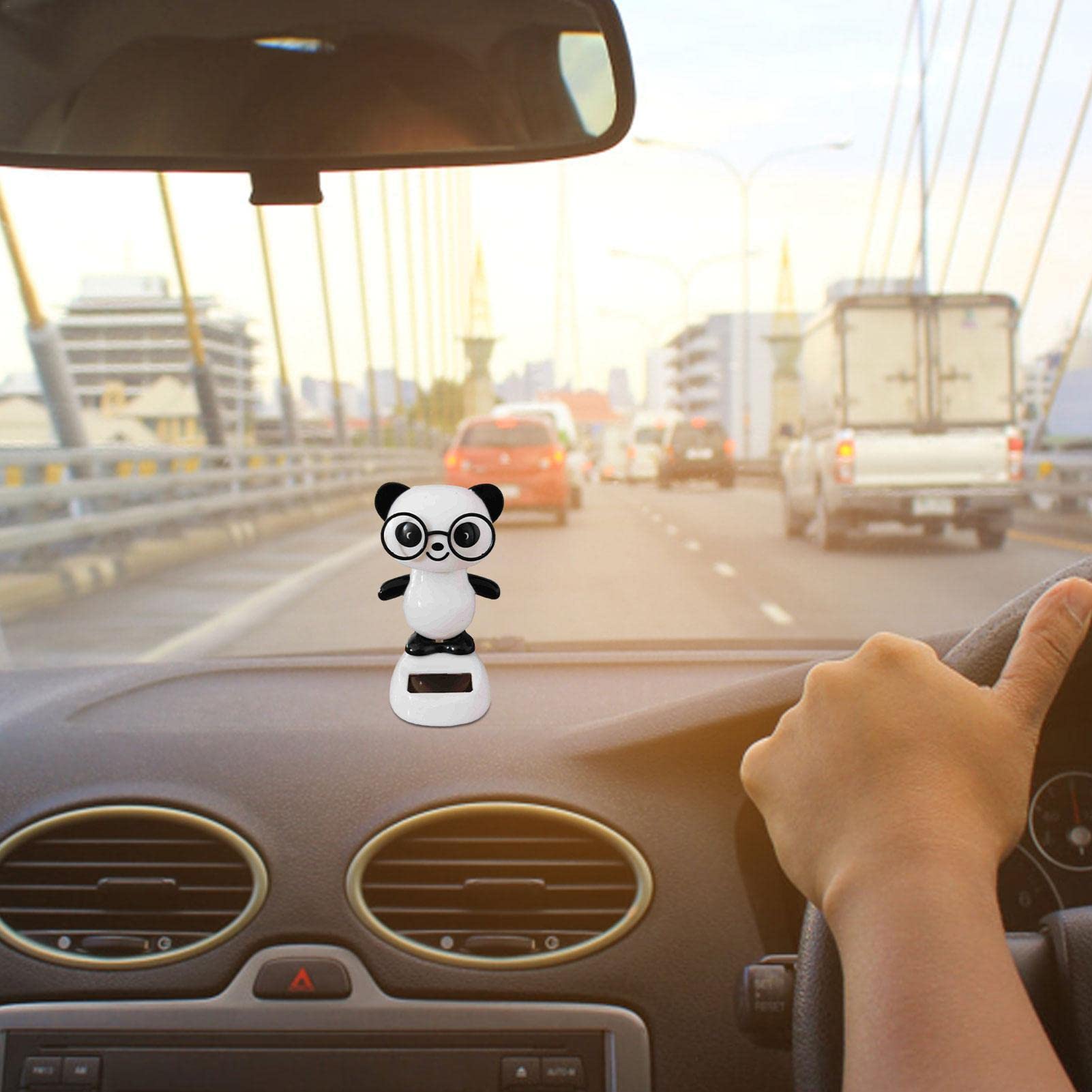 Solar Dancing Panda Bear Tiger - Shaking Doll Dancing Toys, Car Dashboard Doll Ornament, Cute Dancing Animal Figurine Toy for Car Interior Home Desk Decorations