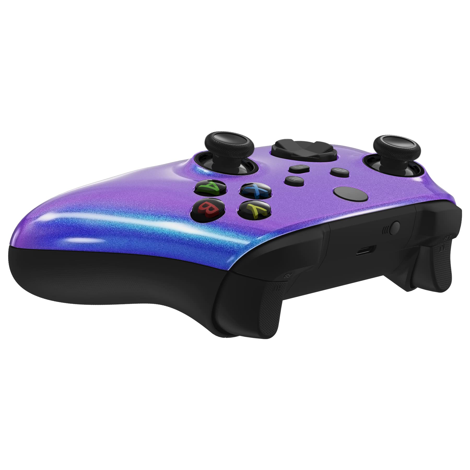 eXtremeRate FaceMag Magnetic Front Housing Shell for Xbox Series X & S Controller, Chameleon Purple Blue Replacement Parts Accessores Faceplate for Xbox Core Wireless Controller [Controller Excluded]