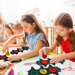 Eaasty 24 Sets Christian Traffic Light Kit Felt Bible Crafts Sunday School Crafts Educational Traffic Lamp for Kids Religious Scripture John 14:6 Crafts for Kids and Fun Classroom Party Activities