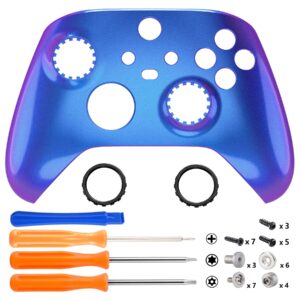 eXtremeRate FaceMag Magnetic Front Housing Shell for Xbox Series X & S Controller, Chameleon Purple Blue Replacement Parts Accessores Faceplate for Xbox Core Wireless Controller [Controller Excluded]