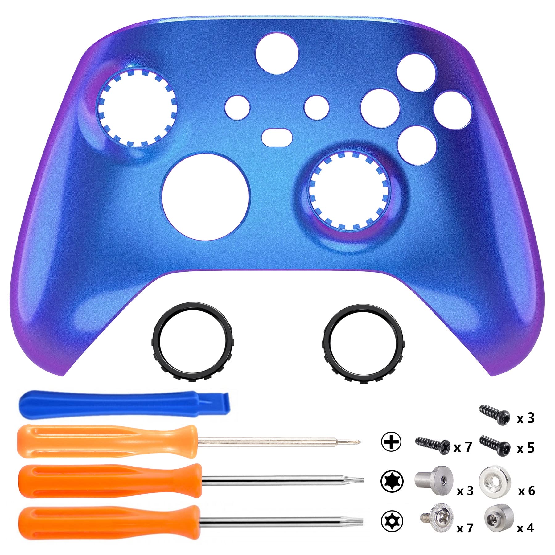 eXtremeRate FaceMag Magnetic Front Housing Shell for Xbox Series X & S Controller, Chameleon Purple Blue Replacement Parts Accessores Faceplate for Xbox Core Wireless Controller [Controller Excluded]