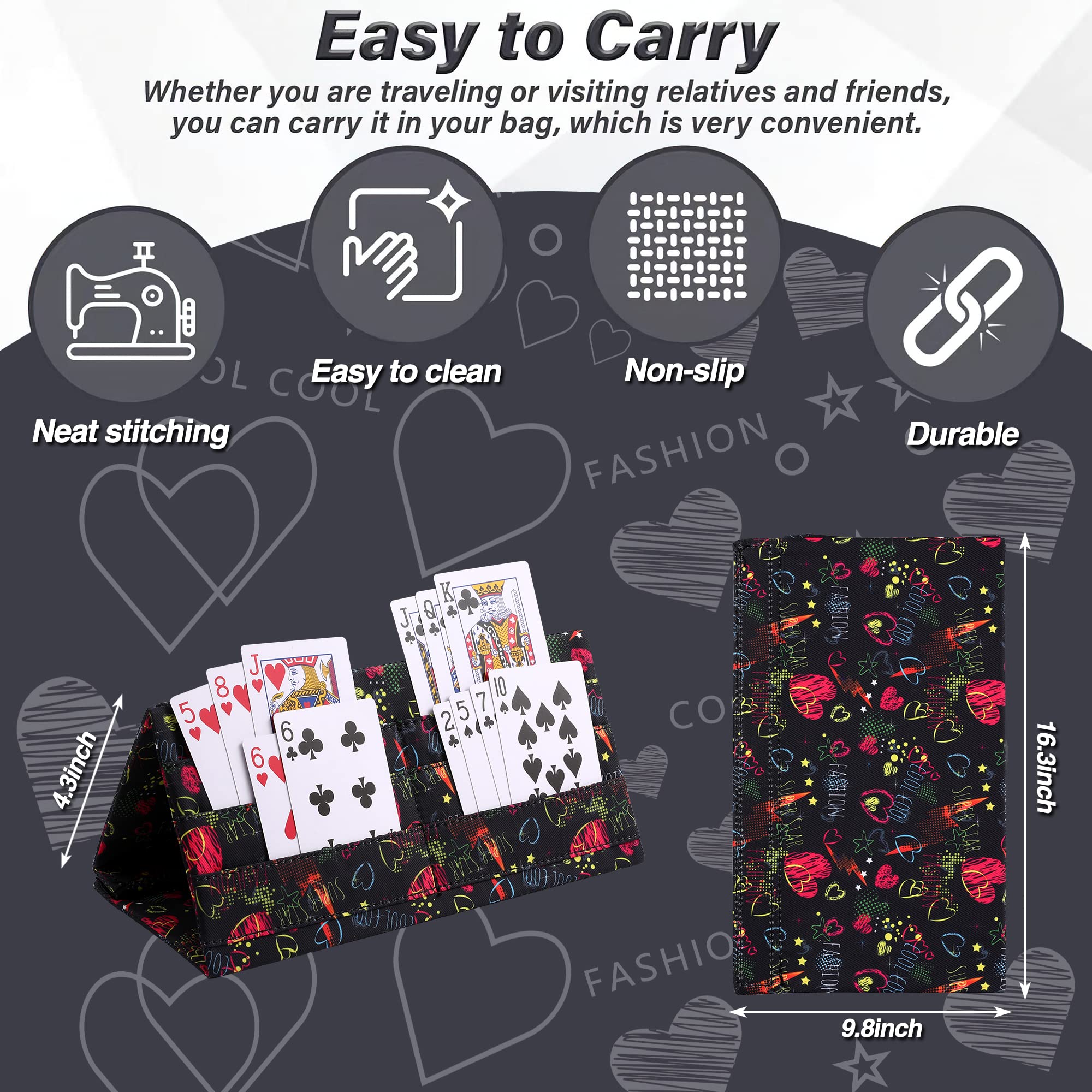 SeptCity Card Holders for Playing Cards, Hands Free Folding Playing Card Holder for Bingo Canasta