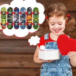 Zhanmai 28 Pcs Valentines Day Cards with 28 Pcs Collectible Fingerboards, Valentine Party Favor Greeting Card Mini Skateboards Novelty Toys and Amusements for School Classroom Exchange Prize Gift