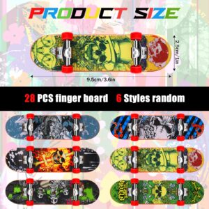 Zhanmai 28 Pcs Valentines Day Cards with 28 Pcs Collectible Fingerboards, Valentine Party Favor Greeting Card Mini Skateboards Novelty Toys and Amusements for School Classroom Exchange Prize Gift