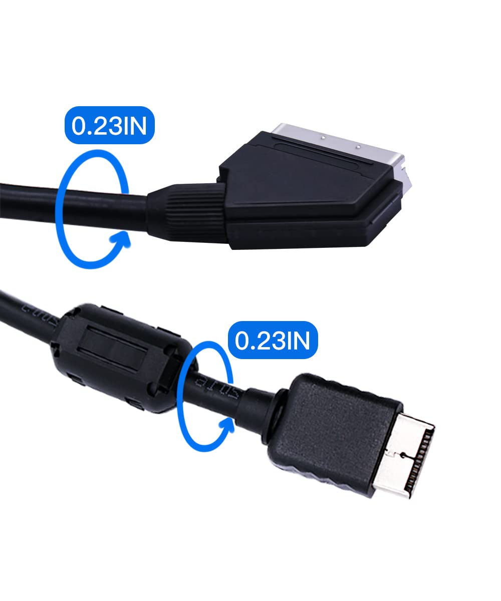 HTDYOO RGB SCART Cable compatible for PS1/2/3(3.28 Feet)