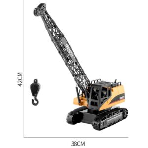 Adepe RC Truck Crawler Tower Crane Model Lifiting Cable Remote Control Excavator Tractor Digging Engineering Toy Construction Vehicle, Electric Crane Crawler Vehicle Toy Car Birthday Gifts