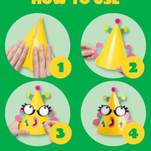 JOYIN 12 Sets Party Hats for Kids Birthday Party Games Craft Activities, Cute Animal Theme Birthday Hats Activity Kits with Stickers for Kids Holiday Party Favors