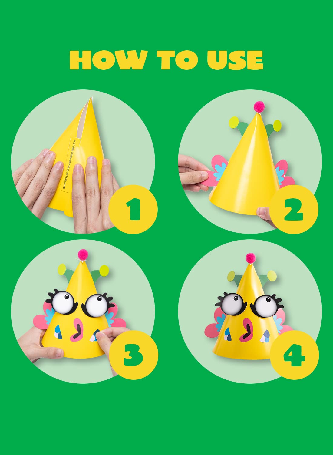 JOYIN 12 Sets Party Hats for Kids Birthday Party Games Craft Activities, Cute Animal Theme Birthday Hats Activity Kits with Stickers for Kids Holiday Party Favors