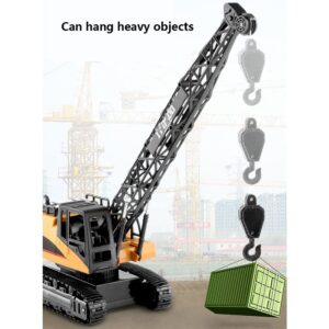 Adepe RC Truck Crawler Tower Crane Model Lifiting Cable Remote Control Excavator Tractor Digging Engineering Toy Construction Vehicle, Electric Crane Crawler Vehicle Toy Car Birthday Gifts