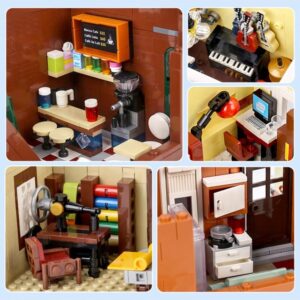 General Jim's Building Blocks Lighted Music Store Coffee Cafe Shop and Lounge Modular Building Blocks Bricks Set | Compatible with Lego City Sets