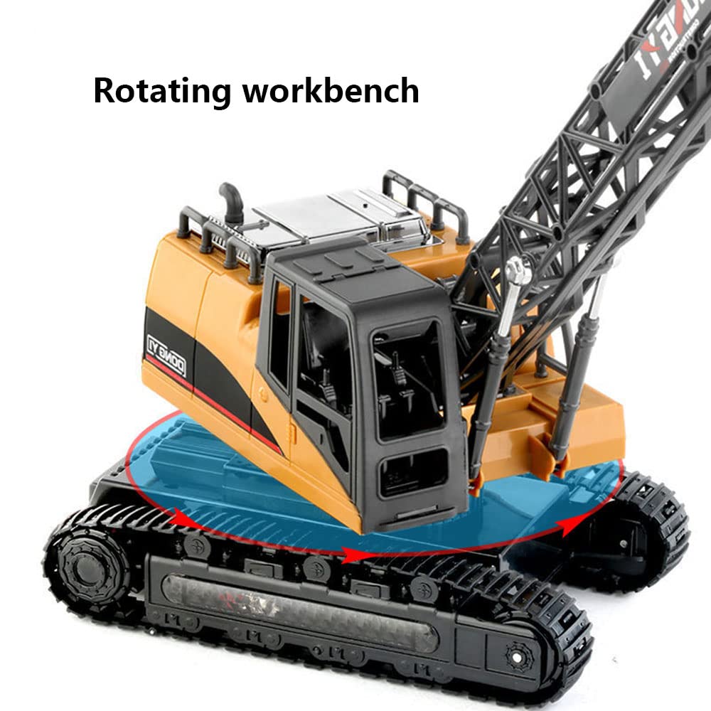 Adepe RC Truck Crawler Tower Crane Model Lifiting Cable Remote Control Excavator Tractor Digging Engineering Toy Construction Vehicle, Electric Crane Crawler Vehicle Toy Car Birthday Gifts