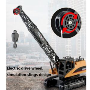 Adepe RC Truck Crawler Tower Crane Model Lifiting Cable Remote Control Excavator Tractor Digging Engineering Toy Construction Vehicle, Electric Crane Crawler Vehicle Toy Car Birthday Gifts