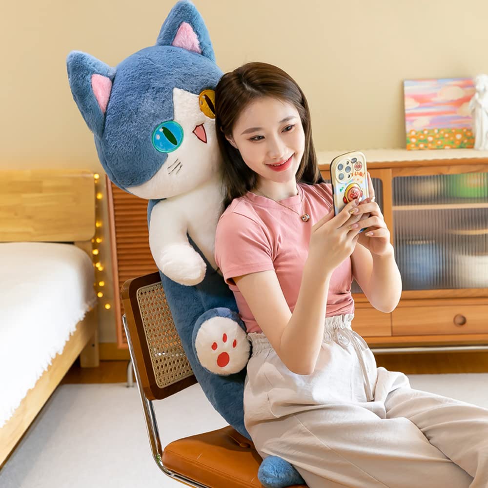 FANGYU Cute Plush Shark cat Toy, Cartoon Soft Stuffed Long Throw Sleeping Pillow,Shark Gifts for Kids (80cm/31.4in)