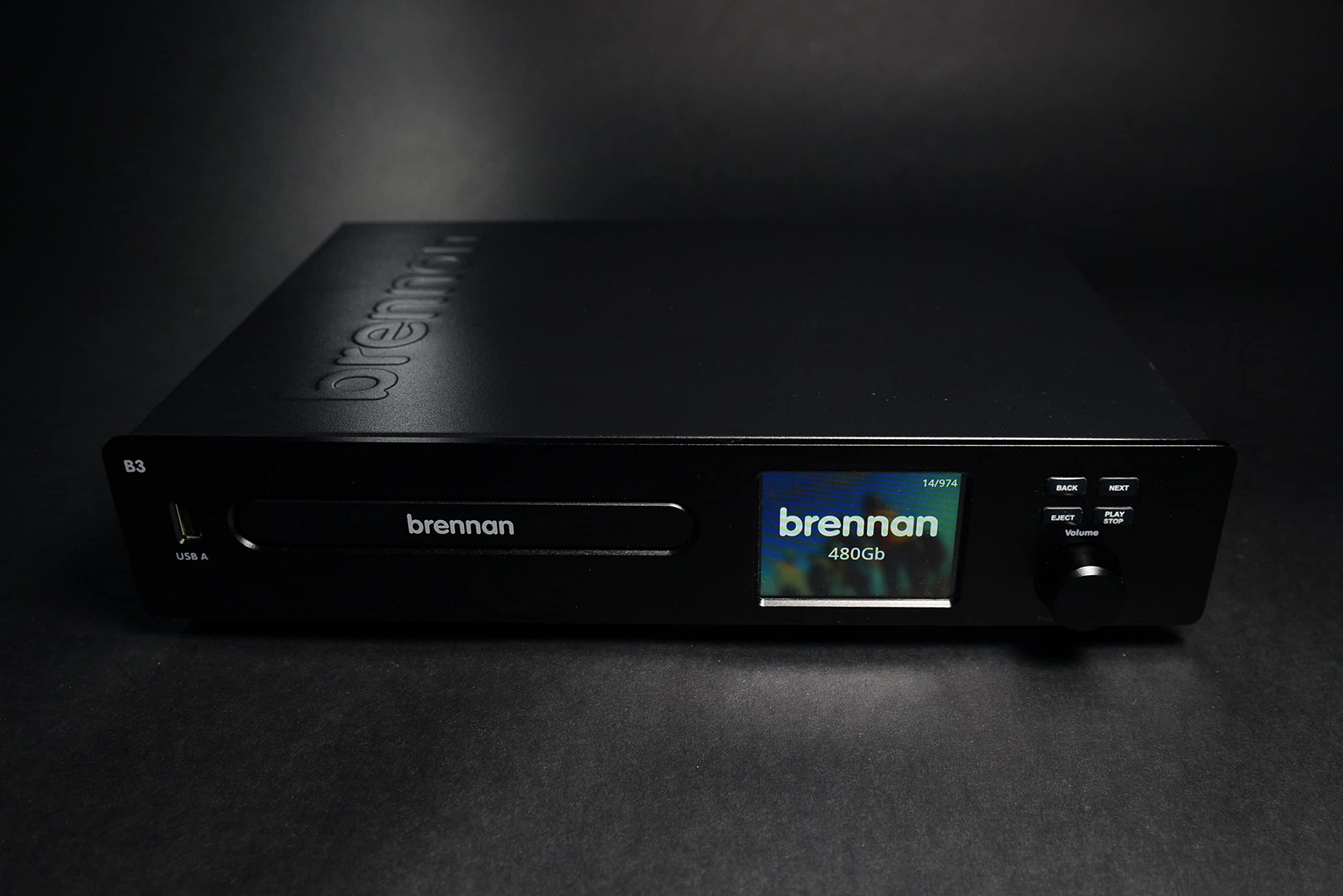 Brennan B3 (480GB Black) HiFi - Hard Disk CD Ripper & Recorder, Storage and Player with Bluetooth, Internet Radio, Stereo Power Amplifier, NAS, Wav, Lossless (FLAC) and MP3.