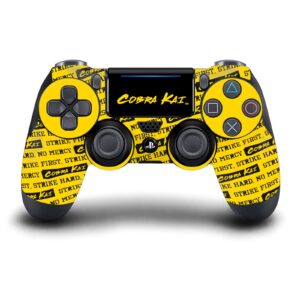 head case designs officially licensed cobra kai logo iconic vinyl sticker gaming skin decal cover compatible with sony playstation 4 ps4 dualshock 4 controller