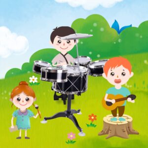 SZJYMY Children's Jazz Drum Set Percussion Children's Musical Instrument Set Education Stimulates Children's Creativity Suitable for 3-4 year old boys and girls (Black)