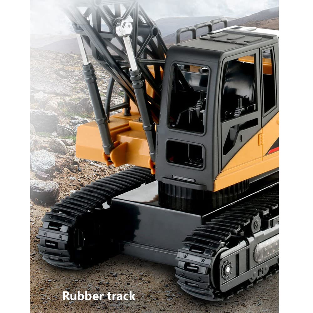 Adepe RC Truck Crawler Tower Crane Model Lifiting Cable Remote Control Excavator Tractor Digging Engineering Toy Construction Vehicle, Electric Crane Crawler Vehicle Toy Car Birthday Gifts