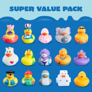 JOYIN 30 Pcs Rubber Ducks, Random Assortment Jeep Ducks Bulk with Mesh Carry Bag, Mini Rubber Duckies for Toddler Baby Bath Toys, Kids Bath Pool Toys Birthday Gifts Party Favors