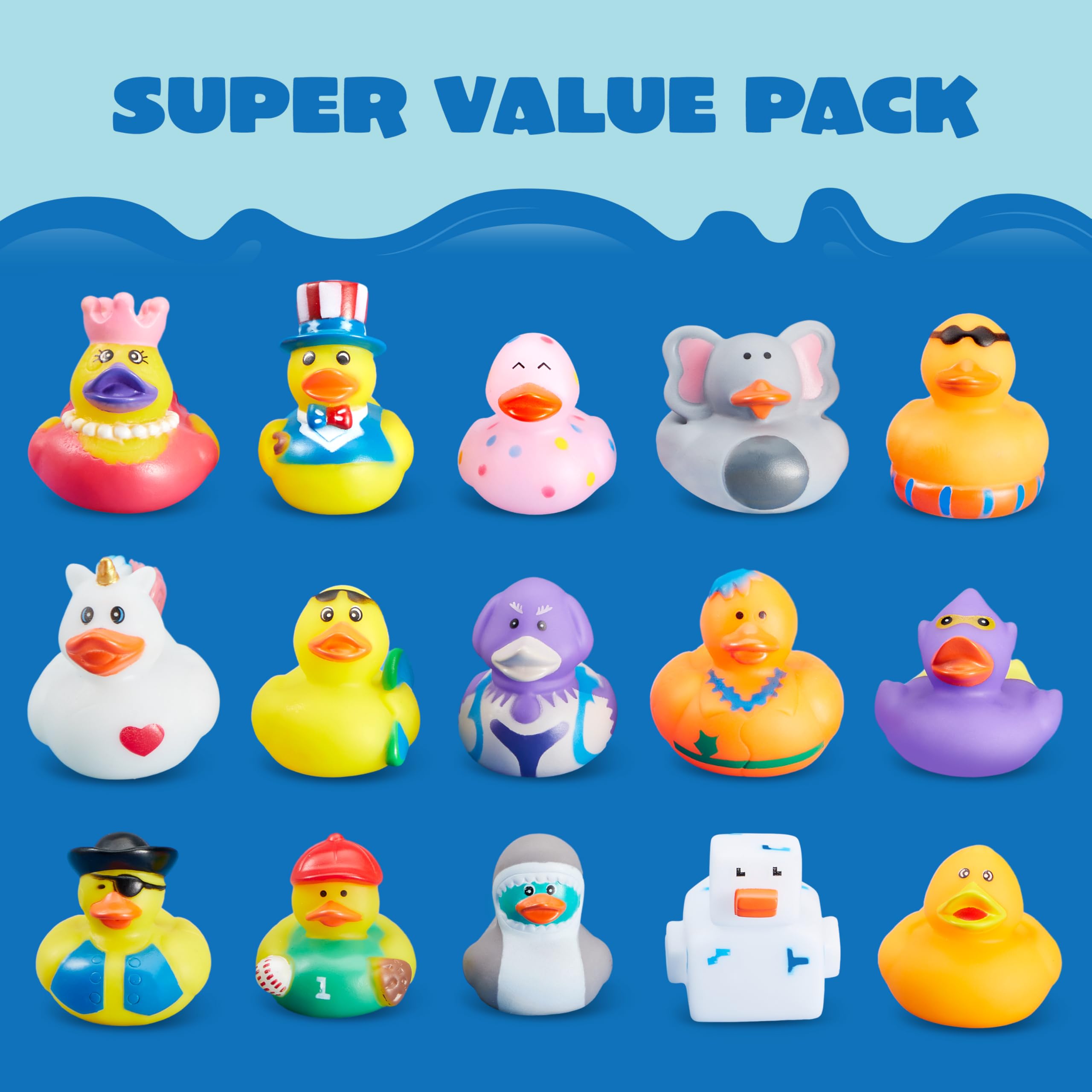 JOYIN 60 Pcs Rubber Ducks, Random Assortment Jeep Ducks Bulk with Mesh Carry Bag, Mini Rubber Duckies for Toddler Baby Bath Toys, Kids Bath Pool Toys Birthday Gifts Party Favors