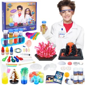 stem science kits for kids - 56 science lab experiments for teenagers age 8-10-12-14 volcano crystal growing chemistry projects,educational activities toys game for boy & girl christmas birthday gifts