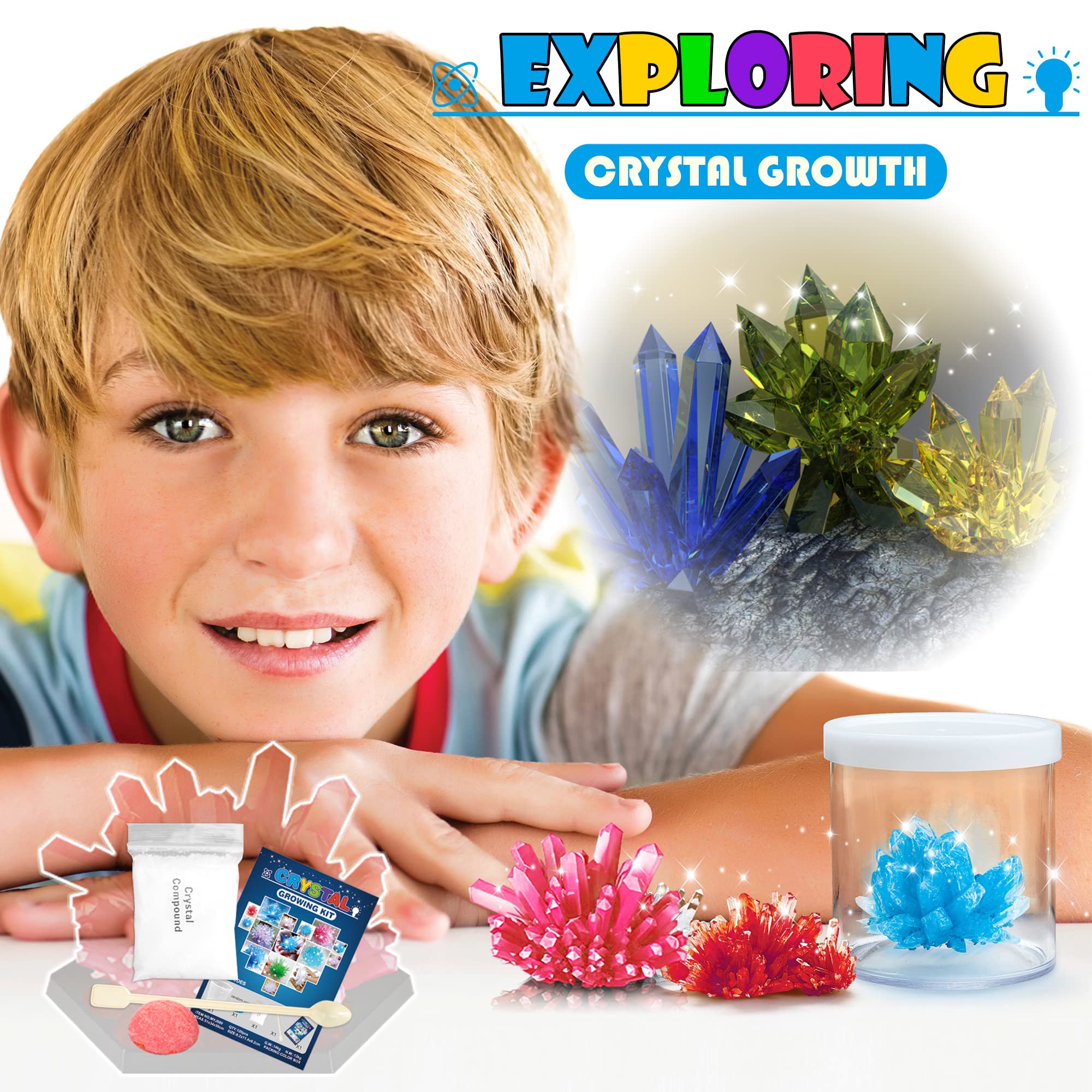 STEM Science Kits For Kids - 56 Science Lab Experiments For Teenagers Age 8-10-12-14 Volcano Crystal Growing Chemistry Projects,Educational Activities Toys Game For Boy & Girl Christmas Birthday Gifts