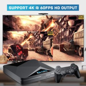 Kinhank Retro Game Console Super Console X2 Pro Built-in 65000+ Games, Plug&Play Video Game Console Android 9.0/CoreE/Emuelec 4.6 3 System In One, S905X2 Chip, 4K UHD Output,2.4G/5G, BT 5.0