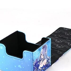 Volcanic Island Yugioh Game Card Deck Case Leather Storage Box Dragonmaid Silver Castle Arianna Ariane Magic TCG MCG Trading Card Cases Holder (P03)