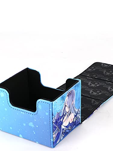 Volcanic Island Yugioh Game Card Deck Case Leather Storage Box Dragonmaid Silver Castle Arianna Ariane Magic TCG MCG Trading Card Cases Holder (P03)