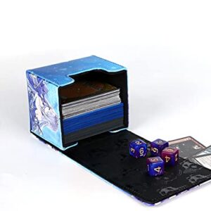 Volcanic Island Yugioh Game Card Deck Case Leather Storage Box Dragonmaid Silver Castle Arianna Ariane Magic TCG MCG Trading Card Cases Holder (P03)