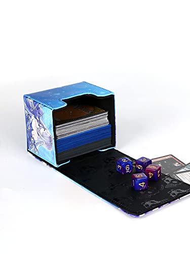 Volcanic Island Yugioh Game Card Deck Case Leather Storage Box Dragonmaid Silver Castle Arianna Ariane Magic TCG MCG Trading Card Cases Holder (P03)