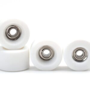 SAIKOOWA 4pcs Apex 68D Urethane Fingerboard Wheels,7.5mm Diameter -ABEC-9 Ultra Spin Chrome Steel Bearings with 1pcs Fingerboard Tool (White)