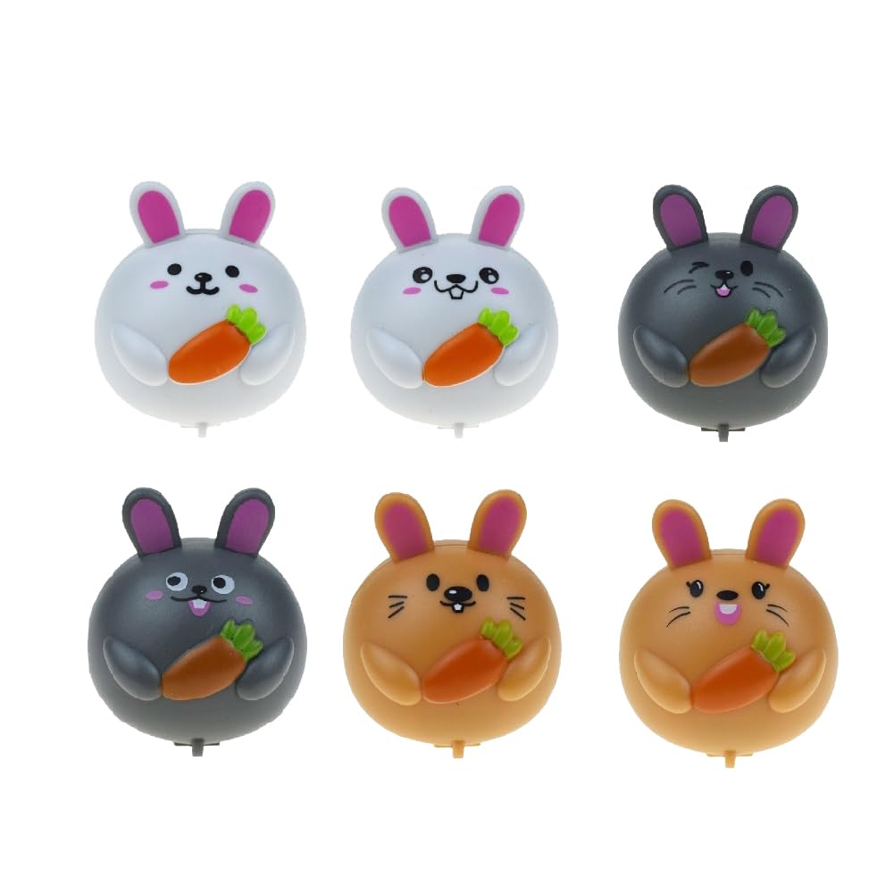 Ai-Fun 6PCS Easter Pull Back Cars Bunny Cars Rabbit Fun Toy Vehicles for Easter Party Favors Animal Car Toddler Toys for Kids 3-8 Years old