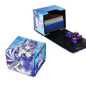 Volcanic Island Yugioh Game Card Deck Case Leather Storage Box Dragonmaid Silver Castle Arianna Ariane Magic TCG MCG Trading Card Cases Holder (P03)