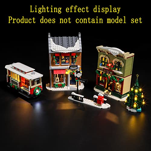 GEAMENT LED Light Kit Compatible with Holiday Main Street - Lighting Set for Creator 10308 Building Model (Model Set Not Included)